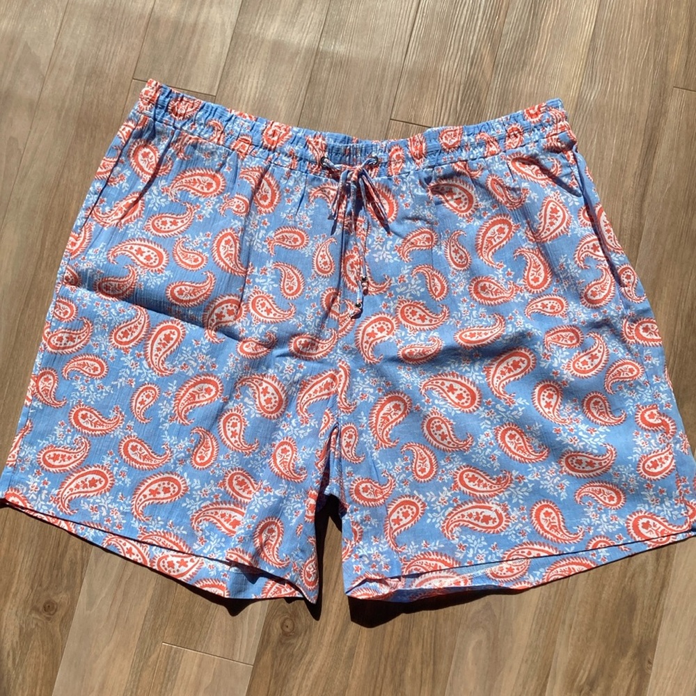 Hearts of Palm short paisley floral print pull on short cotton casual boho 2X - Picture 6 of 14